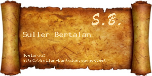 Suller Bertalan névjegykártya