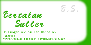 bertalan suller business card